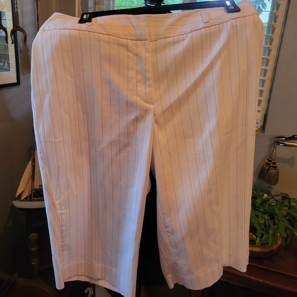 Worthington Modern Fit White and Black Striped Shorts
